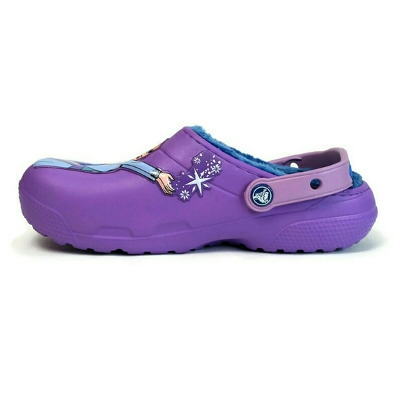 Crocs Girls Fun Lab Lined Frozen Anna Elsa Clog j3 - Picture 11 of 12